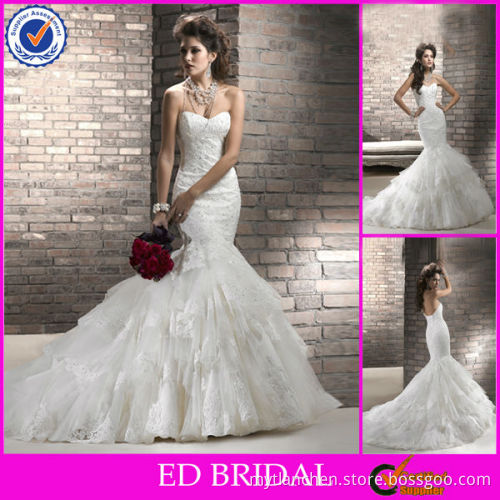EW06 2013 New Alencon Lace Wedding Dress Mermaid Bridal Wedding Dress